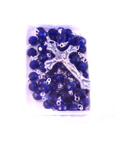 DECEMBER BIRTHSTONE    Blue Tourmaline    ITALIAN GLASS ROSARY    6mm Beads