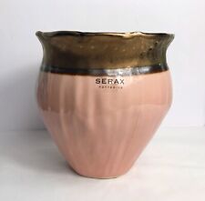 SERAX POTTERIES Pink Metallic Bronze Ceramic Medium Planter Plant Pot 16.5cm VGC