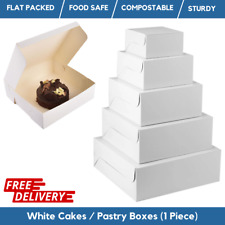 White Cake Boxes | Flat Fold
