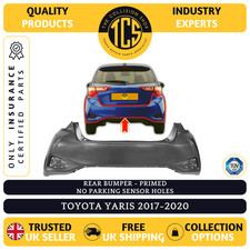 REAR BUMPER - PRIMED - FOR TOYOTA YARIS 2017-2020 - INSURANCE CERTIFIED - NEW