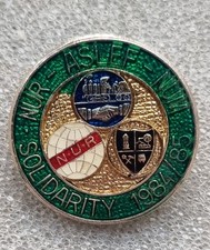 NUR - ASLEF - NUM Colliery Mining Miners Strike 1984 NUM  Badge