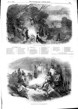 Original Old Antique Print