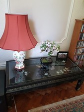 Oriental Style Black Laquered Coffee Table