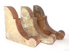 3 Antique Victorian Carved Wood ARCHITECTURAL CORBELS, Original Trace Paint, #6