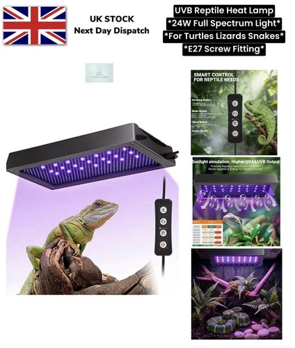 Uvb reptile heat lamp 24w - heat, full