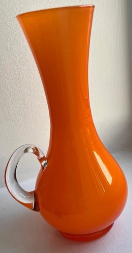 Vintage orange glass pitcher - vintage,