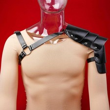 Men's PU Leather Body Harness Costume Shoulder Armors Party Clubwear Adjustable