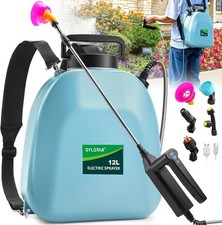 12L Battery Powered Knapsack Sprayer, Electric Garden Sprayer Handle with 3 Spra