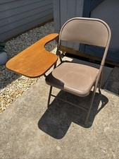 ✨Vintage Norcor USA School Desk Attached Fold Up Metal Chair Combo Adult Size ✨
