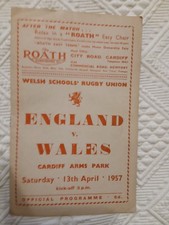 WALES v ENGLAND Schools rugby union match 13 April 1957