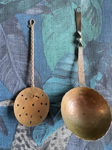 Copper vintage spoons - vintage,