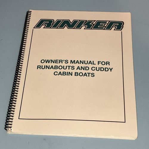 Rinker boats owners manual - rinker,
