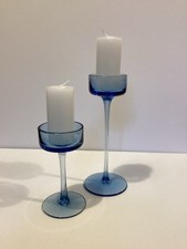 Wedgwood Glass Stennet Wilson Candle Holders. One Tall And One Shorter.