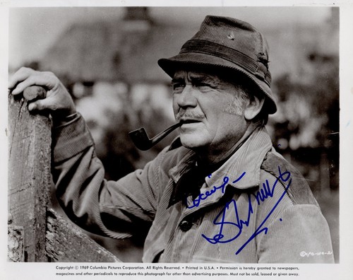 John mills signed 10x8 press - -,