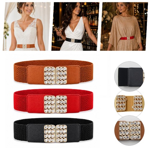 Elasticated diamante belts - diamante,