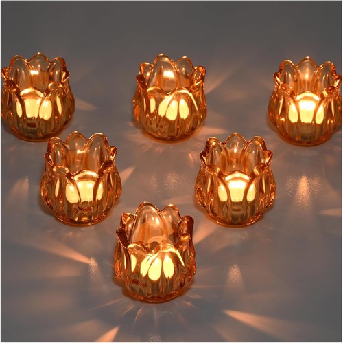 Set glass tea light - of,