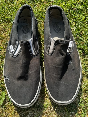 Vans black slip ons - black,