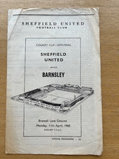 Sheffield United v Barnsley - County Cup Programme - 11.04.1960