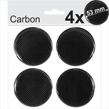 4x 53mm Carbon Domed Resin Stickers Wheel trims Centre Cap Hub Caps Badge Emblem