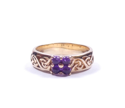 Amethyst celtic band ring - amethyst,