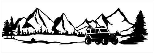Mountain forest 4x4 vinyl - forest,