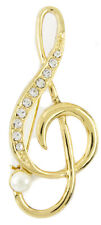 Crystal Studded Brooch Musical