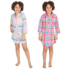 Girls Nightshirt Kids Woven Lightweight 3/4 Sleeve Sleep Shirt Nightwear