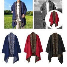 Men's Long Cardigan Drape Cape