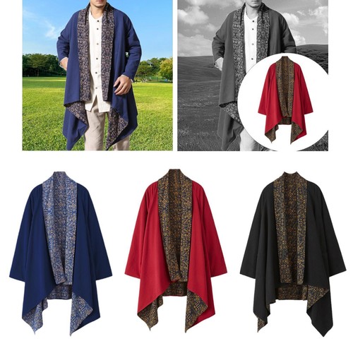 Men long cardigan drape - cardigan,