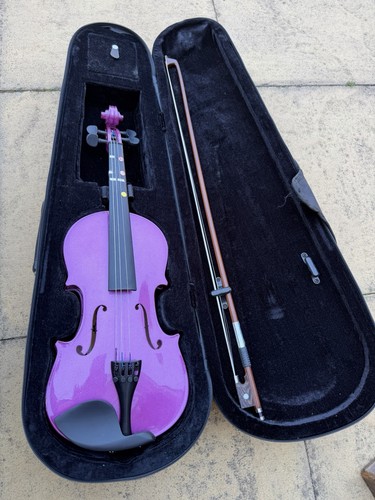 Purple student violin by - student, 1/2