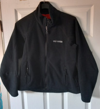 OFFICIAL HARLEY DAVIDSON Motor Clothes Black Fleece Jacket Size Small