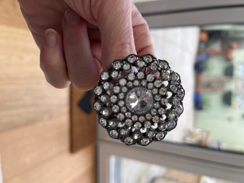 Silver diamante brooch vintage - silver,