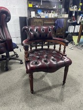 Chesterfield Captains Chair In Red Leather UK DELIVERY £60