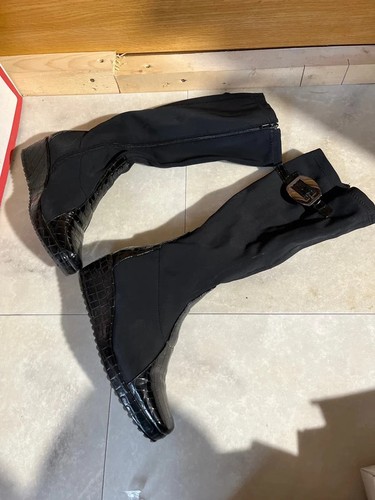 Knee length boots long black - length, |