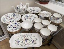 VINTAGE ENGLISH COALPORT BONE CHINA PAGEANT 26 PIECE TEA SERVICE SET EST 1750