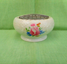Bone china rose bowl & flower