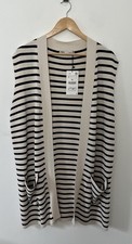 Zara Cream & Navy Striped Fine