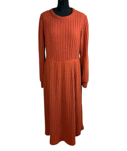 Ribbed knit jumper dress - ribbed,