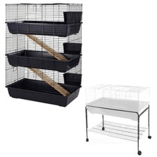 Rabbit Guinea Pig Bunny Cage Indoor 100cm Blue/Black 3 Tiers Large