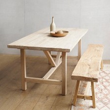 Vintage Reclaimed Elm Dining Farmhouse Table