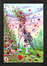 Poppy warrior Framed Wall Art