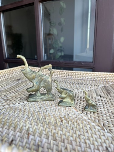 Set brass elephant - of,