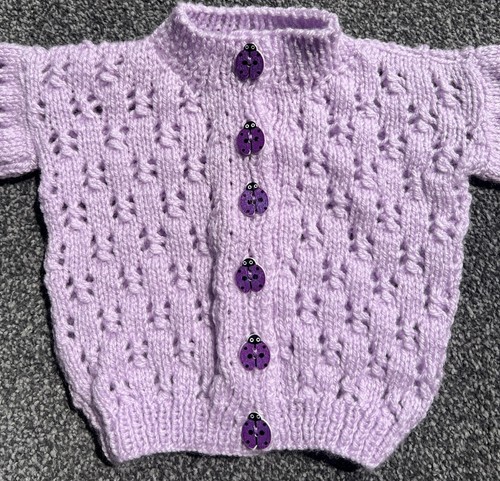 Lilac hand knitted - lilac, wool