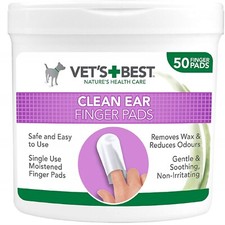 Vets Best Clean Ear Wipes Remove Wax Odours Finger Pads For Dogs 50 Pack