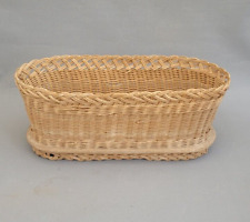 Vintage Cane Weaved Basket Plant Pot Planter Base Handmade Weave Storage Decor