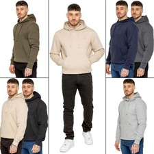 Kruze Mens Hoodie Pullover Fleece Hooded Sweatshirt Jumper Casual Plain Hoody