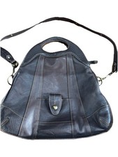 CATERINA LUCCHI Italian Leather Handbag Large Hobo Bag Purse Chocolate Brown