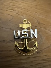 US Navy Chief Petty Officer Cap Badge Stamped Sterling Imperial