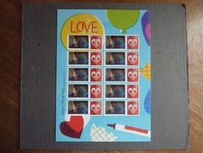 GB scarce PERSONALISED Smilers sheet 10 x 1st 'LOVE' in style of 2015 LS93