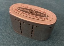 Vintage Halifax Building Society Metal Thrift Money Box No Key 